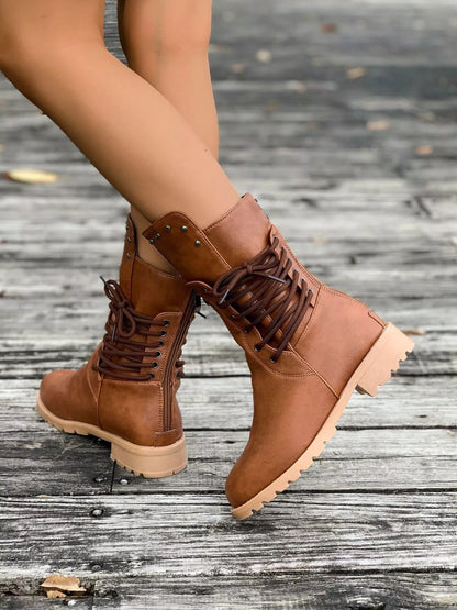 Classic Low Block Heel Ankle Boots for Women - BritishElegance