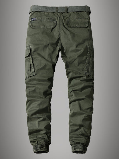 Premium Men’s Cargo Joggers – Embroidered Design with Multiple Pockets
