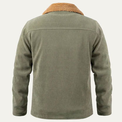 The Aventino Men’s Winter Corduroy Sherpa Button Up Jacket