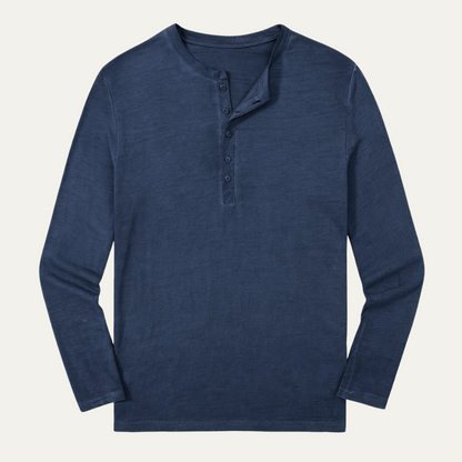 Men’s Long Sleeve Crewneck Henley Shirt