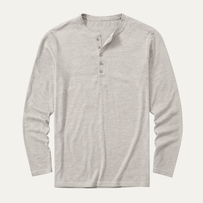 The Sheffield Men's Long Sleeve Henley Shirt - Modern Cotton Top