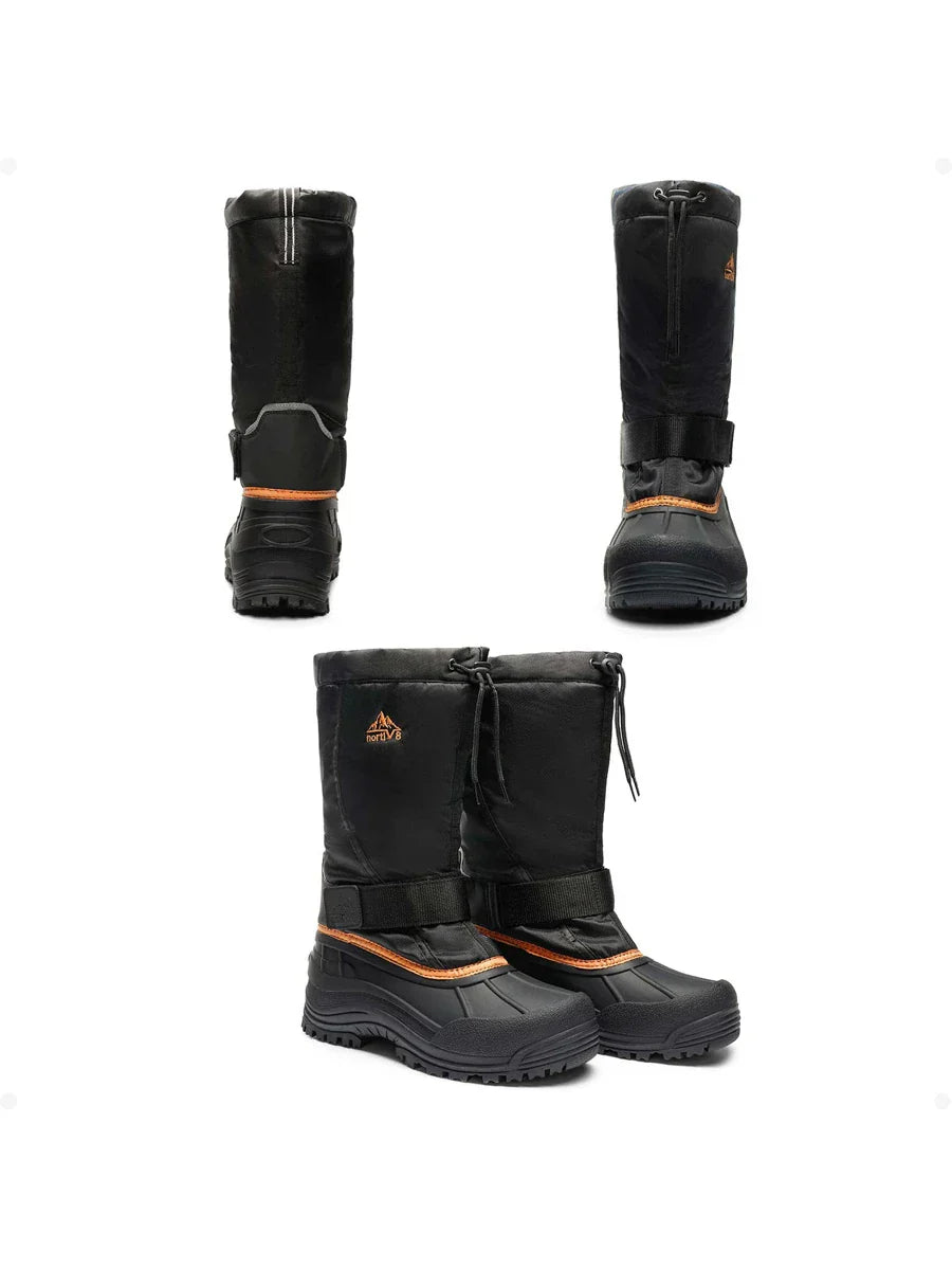 Men’s Tall Rugged Winter Snow Boots with Strap and Drawstring