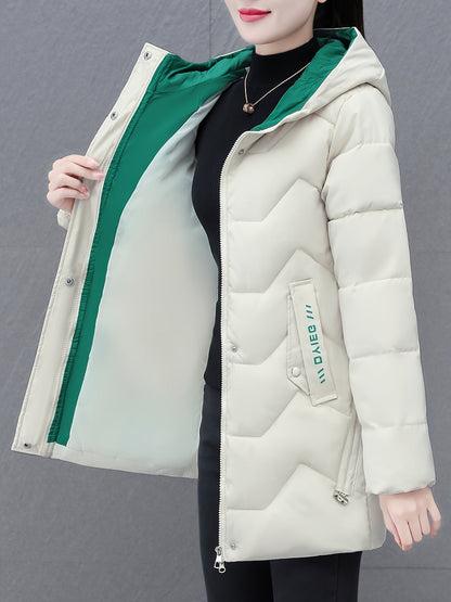 Cozy Women's Puffer Coat with Hood for Everyday Wear