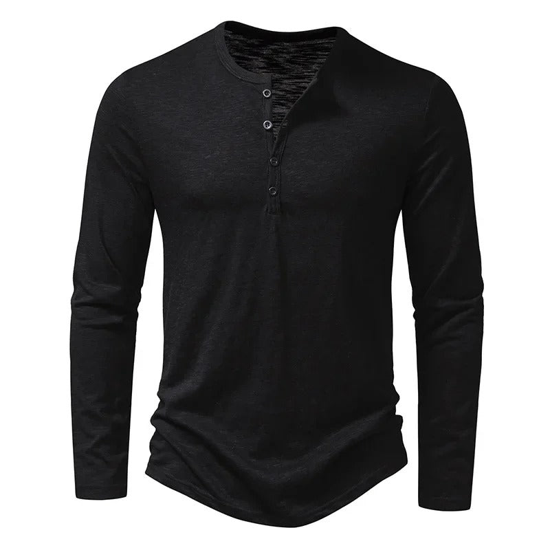 Classic Long Sleeve Henley Shirt