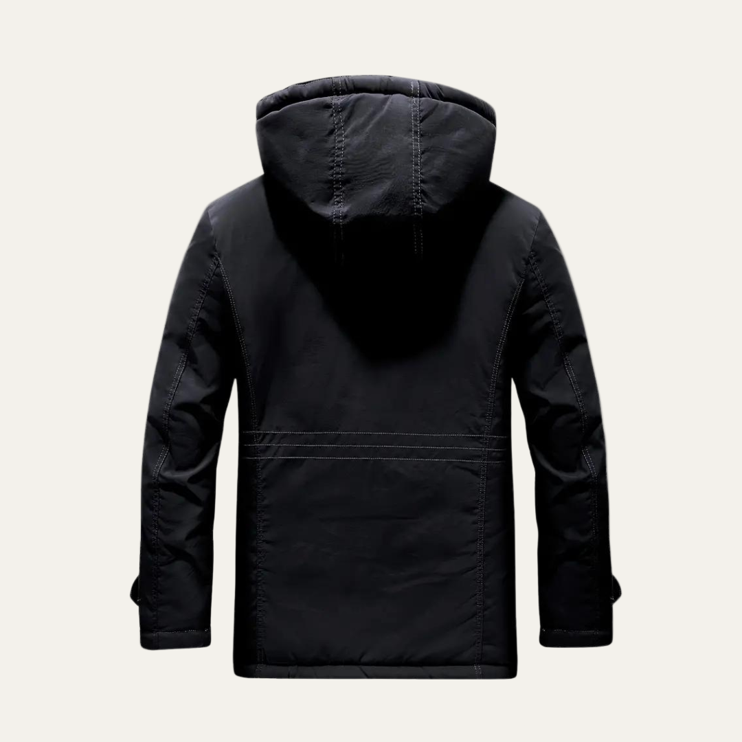 Men’s Rugged Insulated Outdoor Parka with Removable Hood