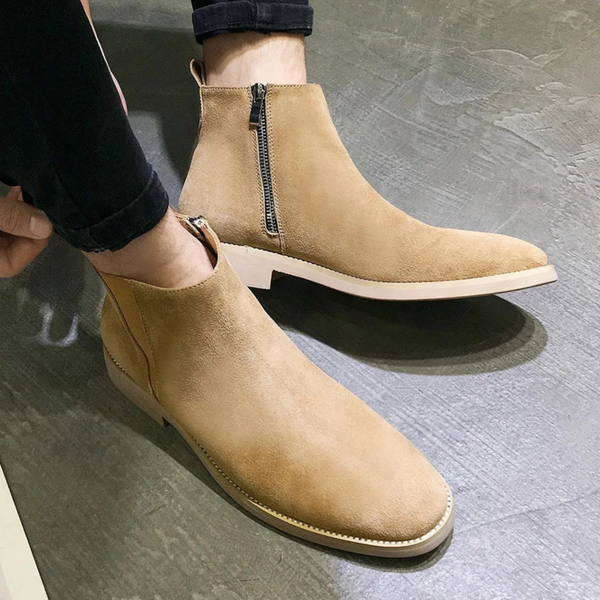 The Concorde Men’s Classic Suede Slip On Chelsea Boots