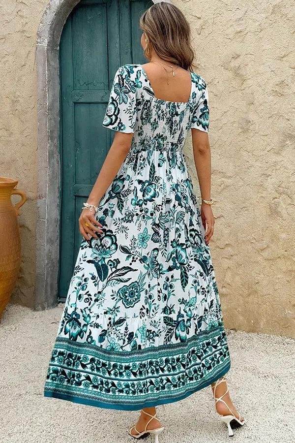 Bohemia Print Short Sleeve Casual Dress