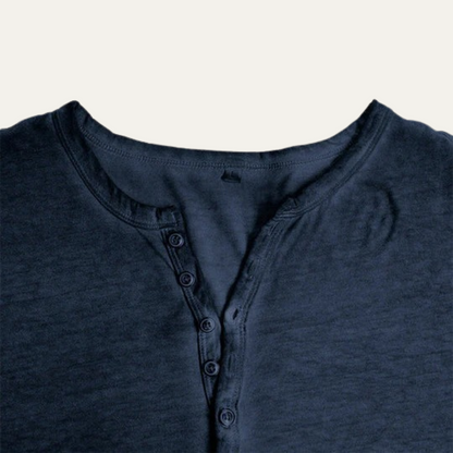 Men’s Long Sleeve Crewneck Henley Shirt