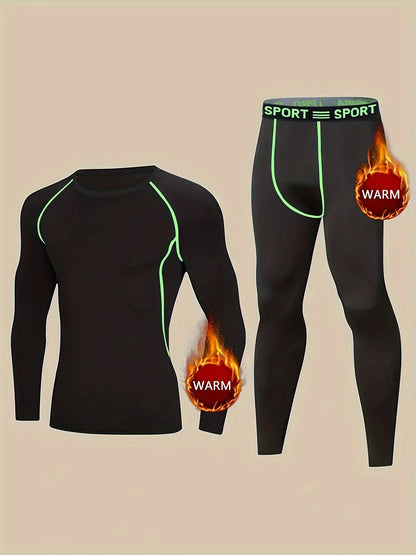 Men's Thermal Underwear Set – Fleece Lined Base Layer for Winter Sports, Skiing & Hunting