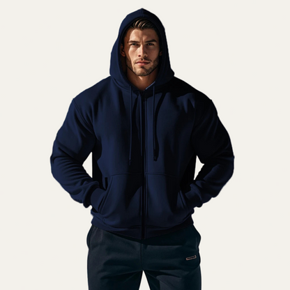 Men’s Warm Corduroy Bomber Jacket with Patch Pockets