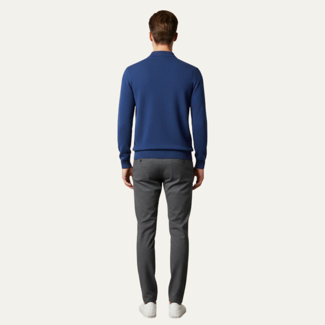 Men’s Long Sleeve Knit Polo Sweater