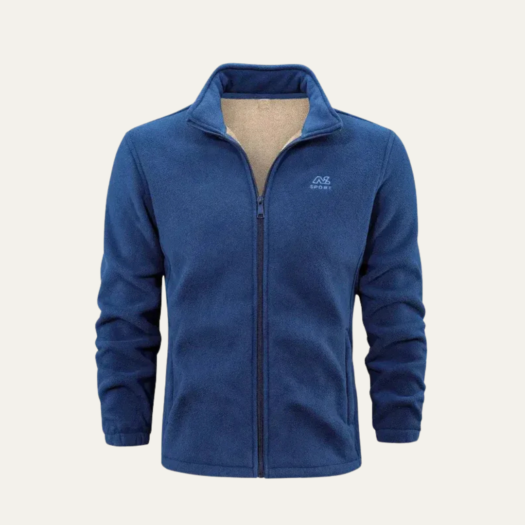 Men’s Soft Fleece Stand Collar Zip Up Jacket