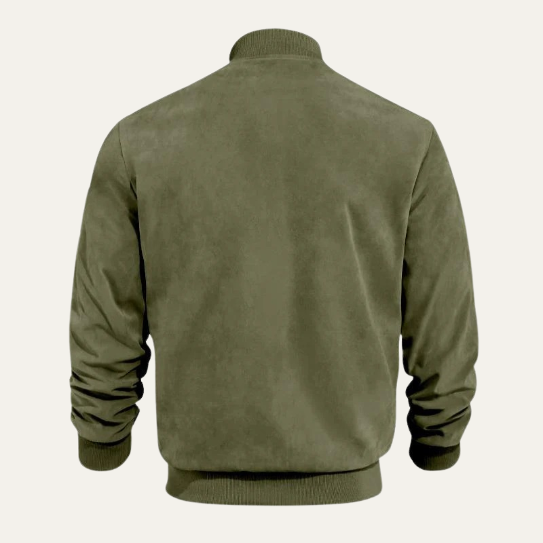Men’s Textured Zip Up Casual Bomber Jacket