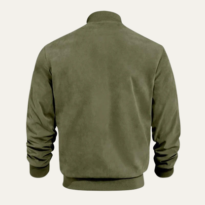 Men’s Textured Zip Up Casual Bomber Jacket