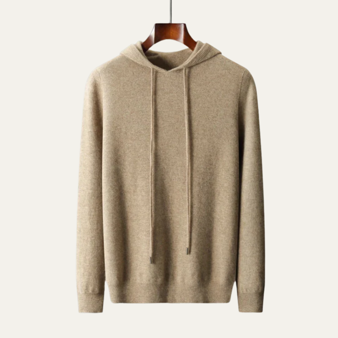 Men’s Hooded Sweater with Adjustable Drawstring Hood