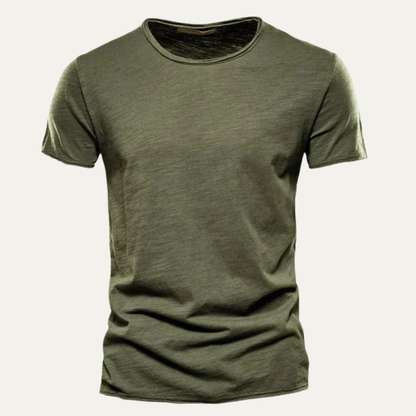 Men’s Fitted Raw Edge Crewneck T Shirt
