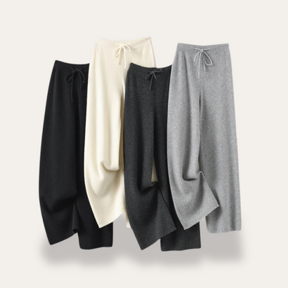 Women's Cashmere Pants – Wide Knit Trousers