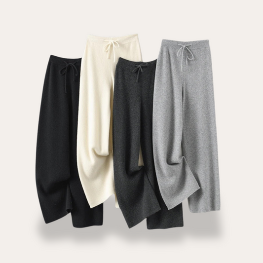 Women's Cashmere Pants – Wide Knit Trousers