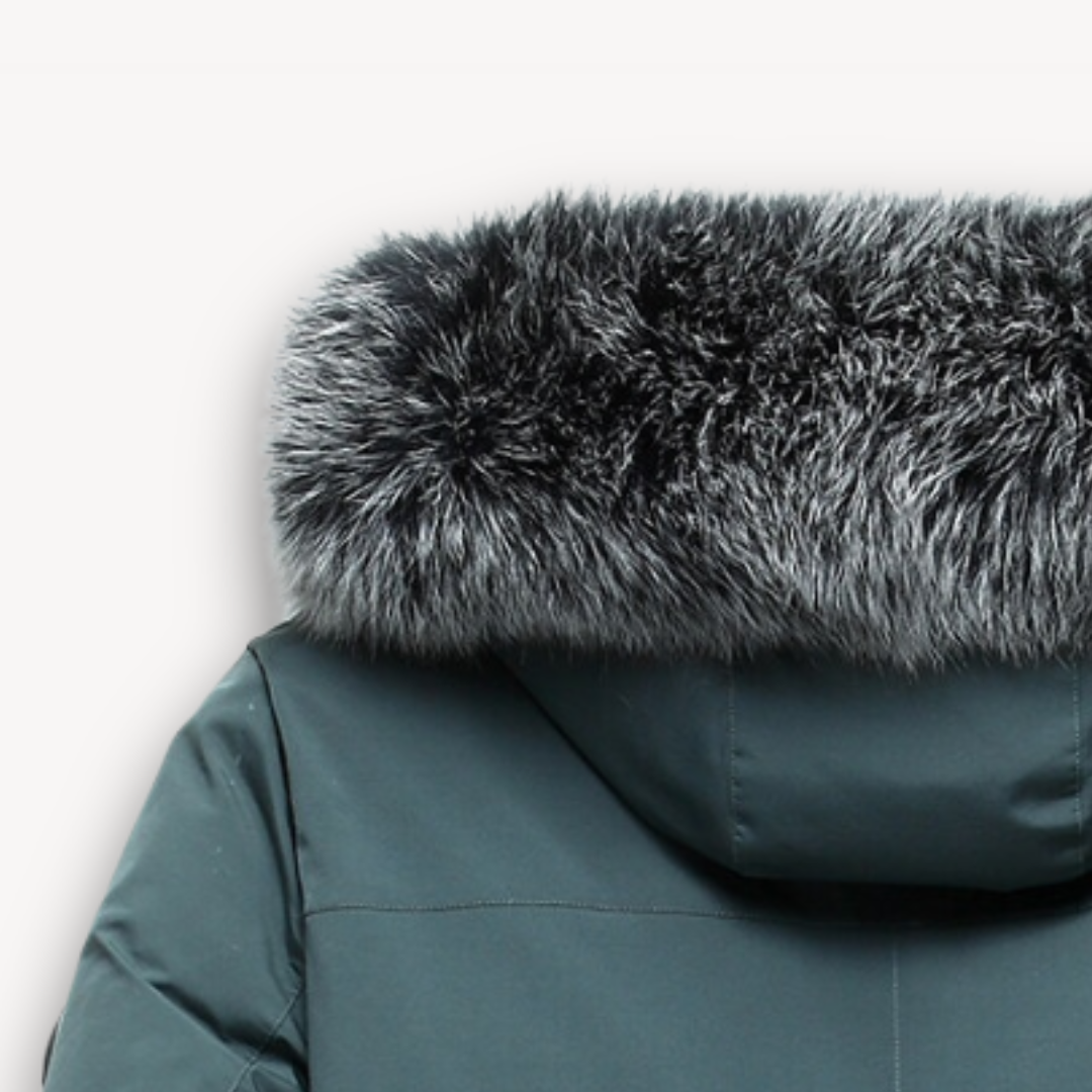 Men's Waterproof Parka Coat - Faux Fur Hood