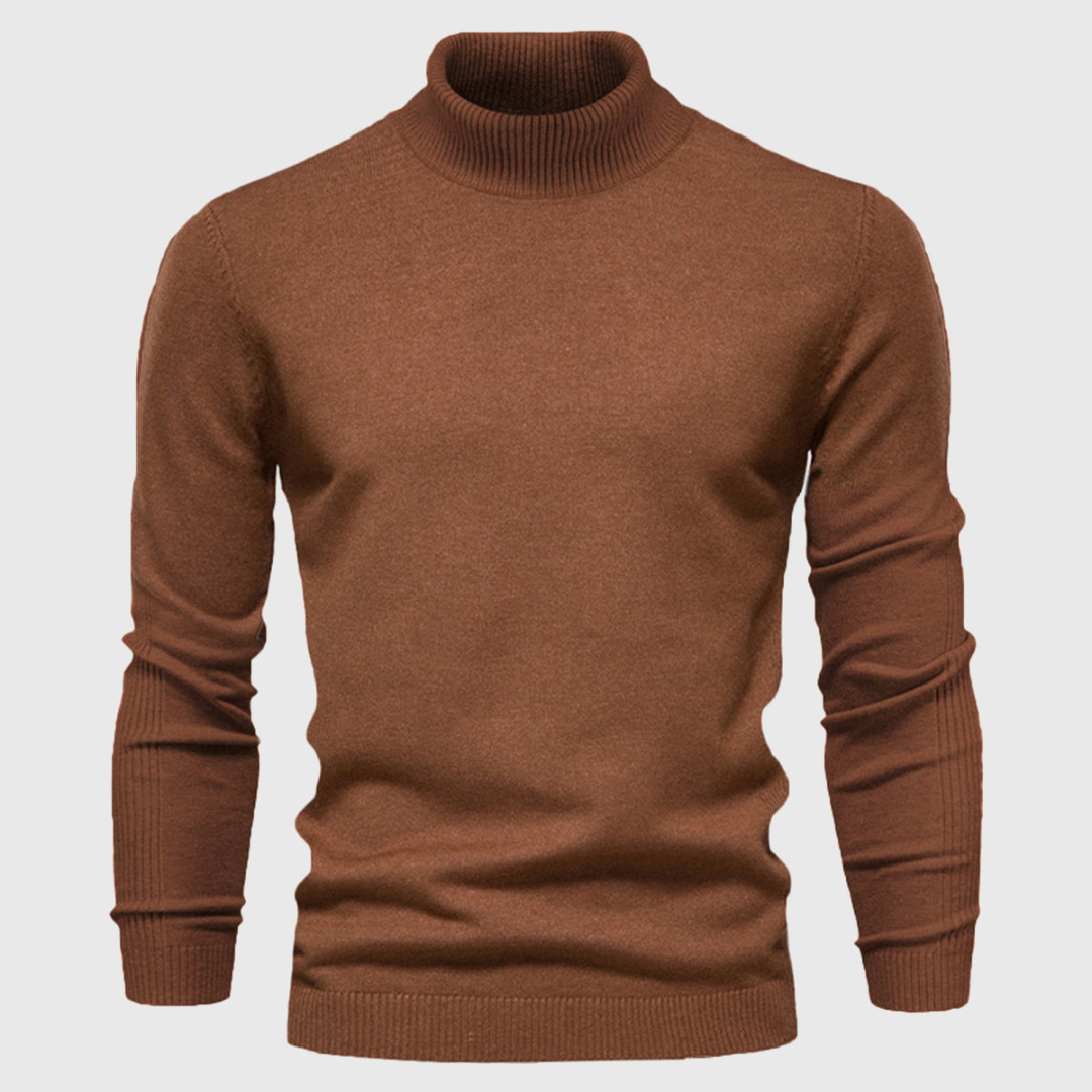 Men’s Plain Knit Turtleneck Sweater