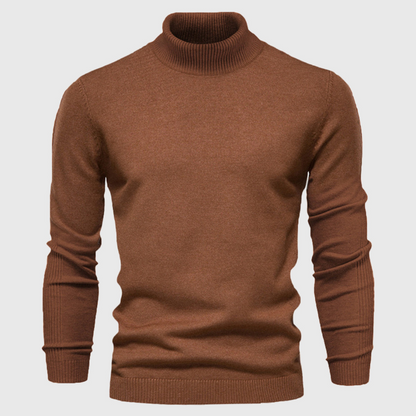 Men’s Plain Knit Turtleneck Sweater