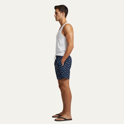 Men’s Striped Drawstring Board Shorts