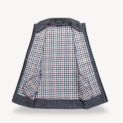 Men's Knit Vest with Checkered Lining
