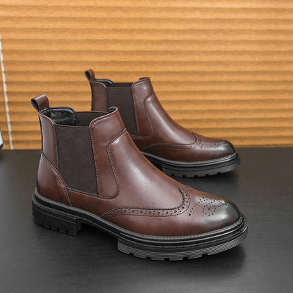 The Ortisei Men’s Retro Business Dress Chelsea Boots with Anti-Slip Sole