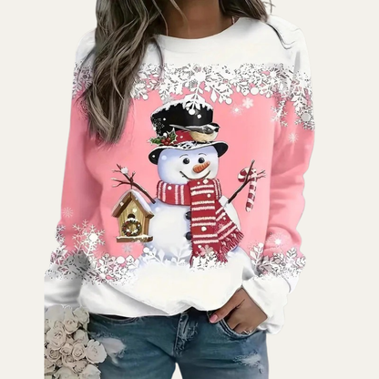 Women’s Festive Snowman Crewneck Sweatshirt