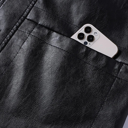 The Portofino Men’s Button Up Leather Winter Jacket