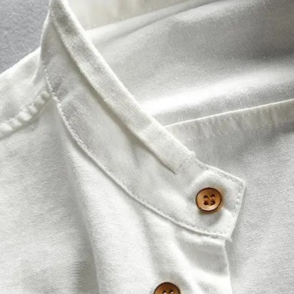 The San Teodoro Men’s Cotton Linen Button Up Collar Shirt