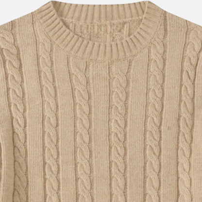 Men's knitted cotton sweater - timeless round neck with modern elegance