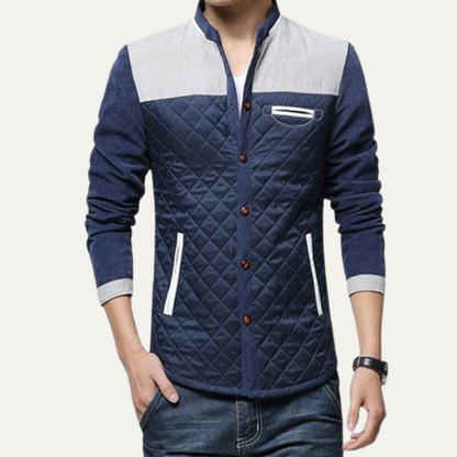 Men’s Contemporary Quilted Stand Collar Jacket