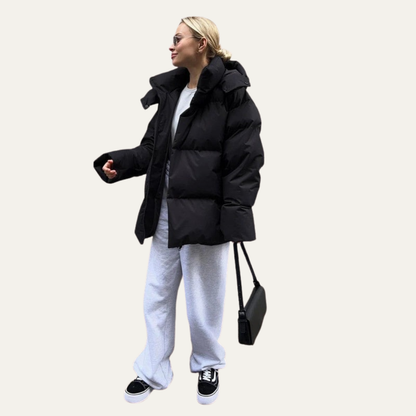 Women’s Oversized High-Neck Cropped Puffer Jacket