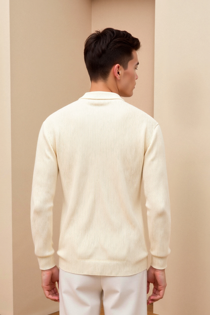 Jasper - Old Money Beige Knit Sweater