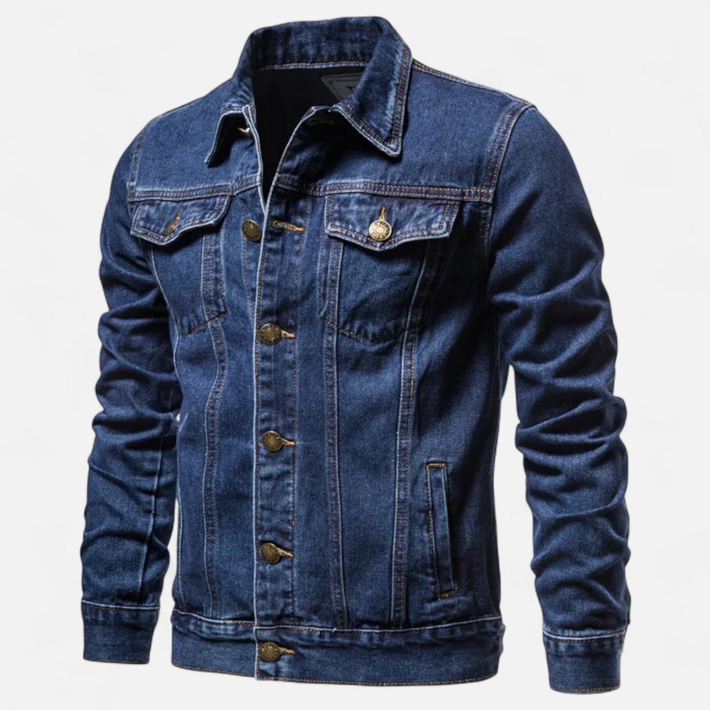 Classic Men's Denim Jacket - Retro Fall Cotton