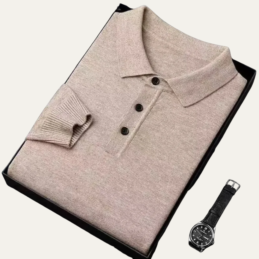 Men’s Cashmere Knitted Polo Shirt