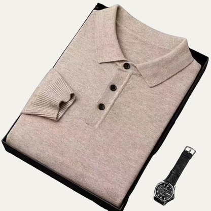 Men’s Cashmere Knitted Polo Shirt