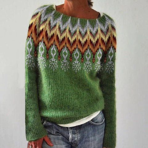 Classic Nordic Knit Sweater For Women