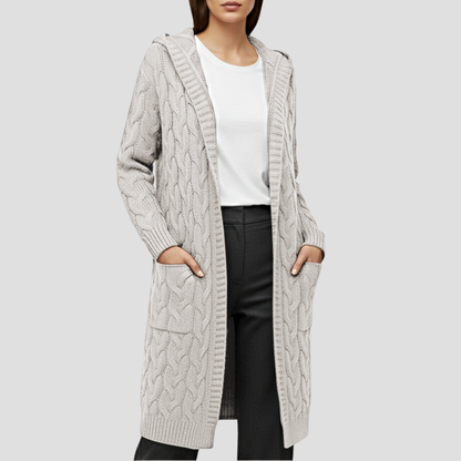 Cozy Cable Knit Open Front Cardigan