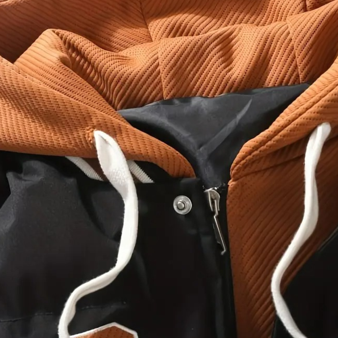 Men's Puffer Varsity Jacket with Hoodie