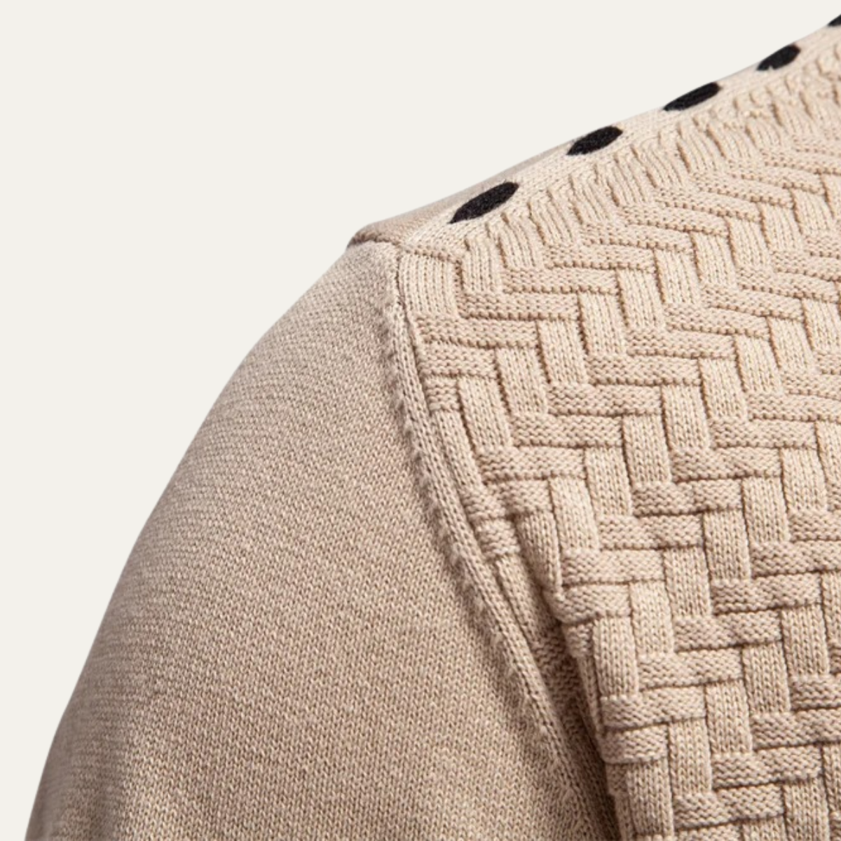 Men’s Basketweave Knit V Neck Button Cardigan