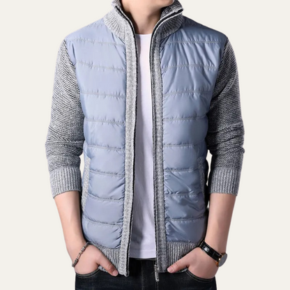 The Dundee Men's Winter Knit Sleeve Zip Up Puffer Jacket