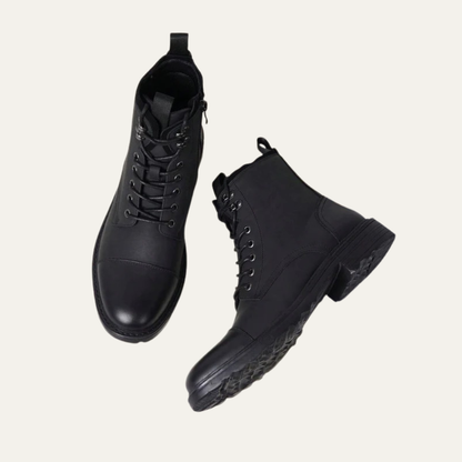 Men’s Cap Toe Lace Up Combat Style Ankle Boots
