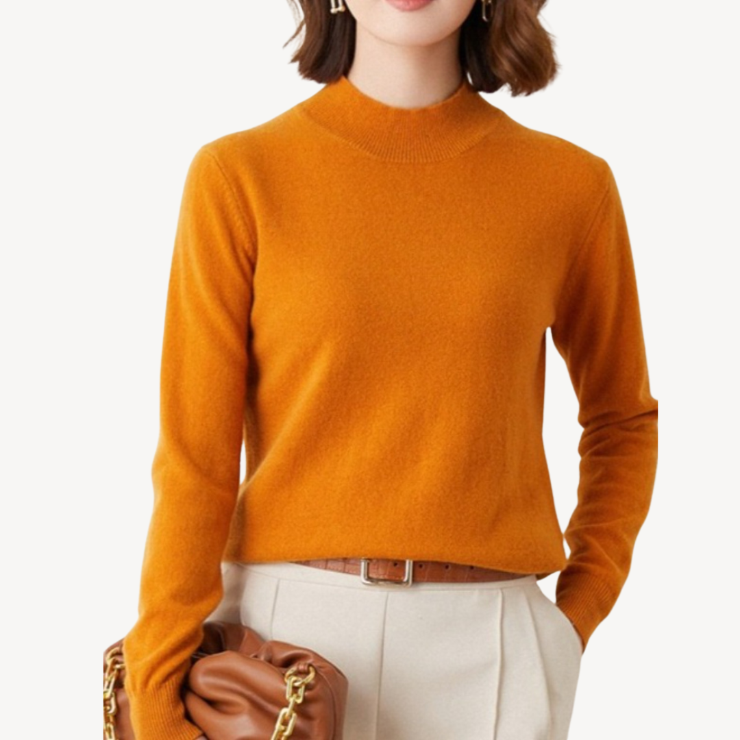 Mock Neck Cashmere Sweater Women