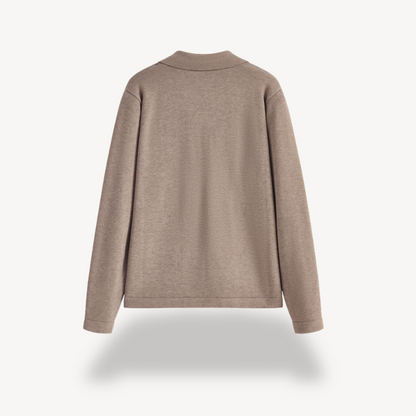 Knit Long Sleeve Polo V-Neck Sweater Women