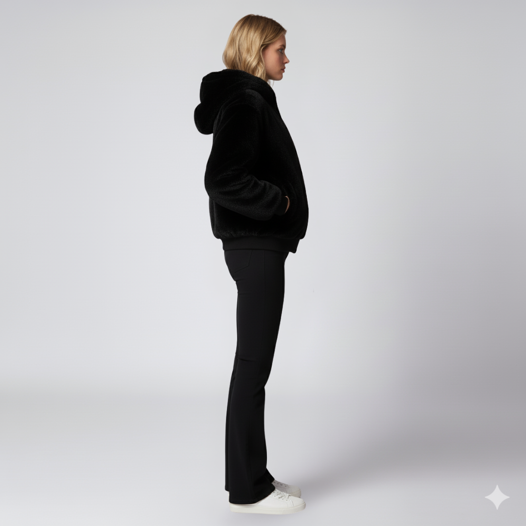Liza | Winter Jacket - Oversized Reversible Zip-Up Outerwear for Women