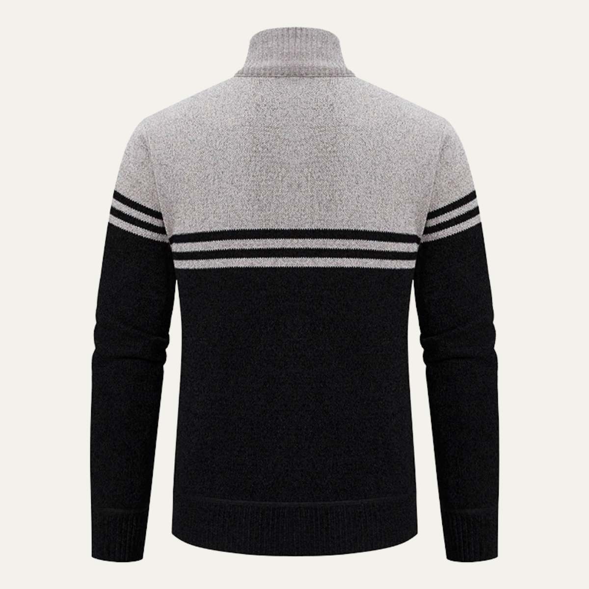 The Genova Men's Striped Thick Fleece Lined Knit Cardigan