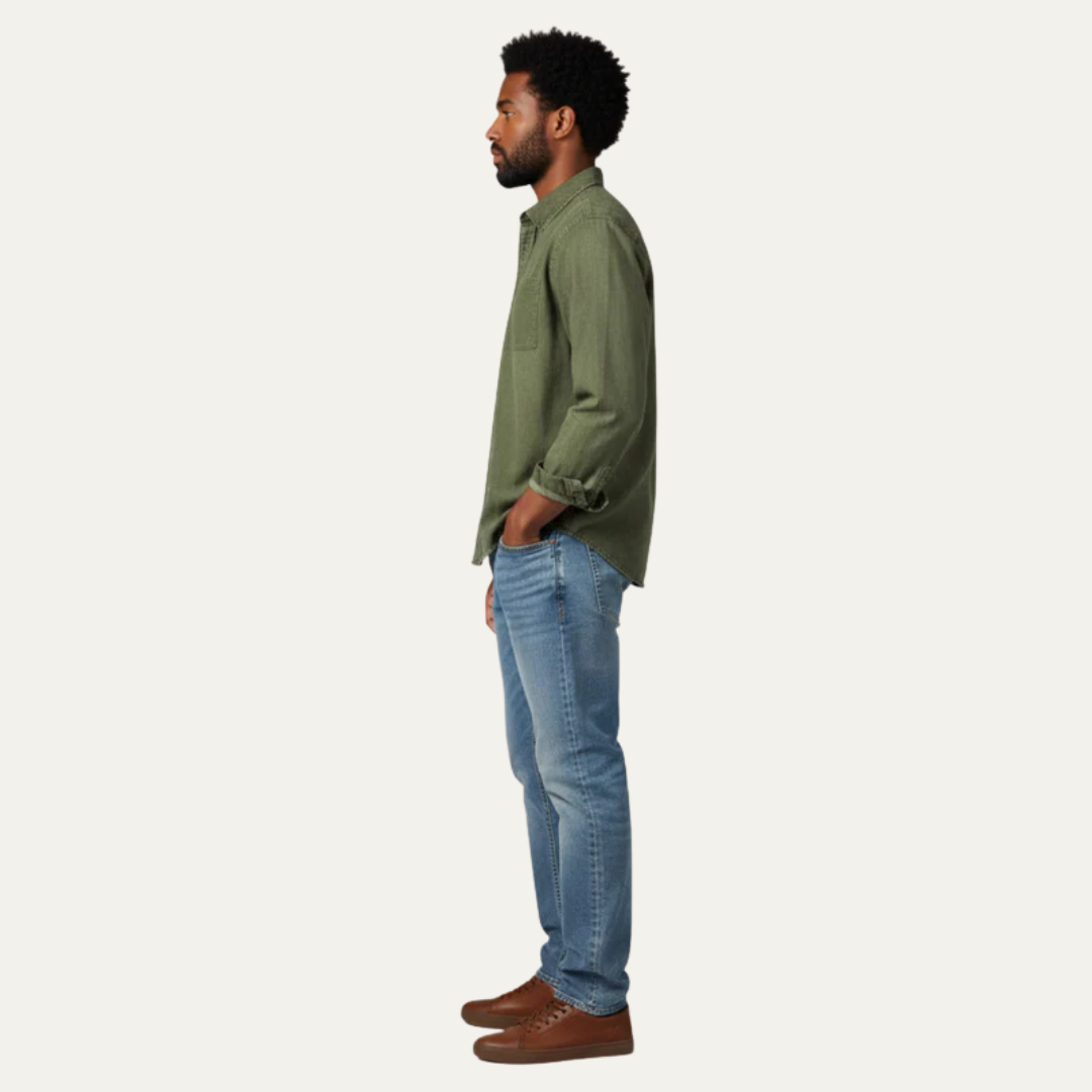 Men’s Casual Button Up Shirt and Denim Outfit Set