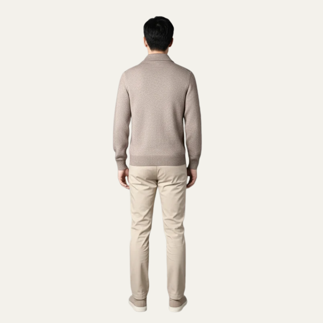 Men’s Tailored Zip Up Knit Sweater